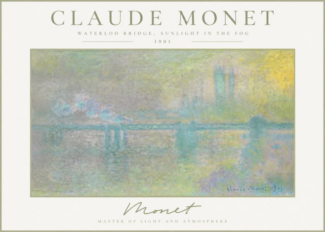 Monet Waterloo Bridge, Sunlight in the Fog II No3 - Poster