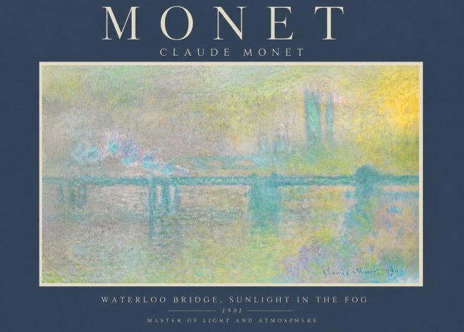 Monet Waterloo Bridge, Sunlight in the Fog II No6 - Poster