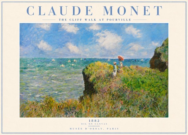 Monet The Cliff Walk at Pourville No6 - Poster