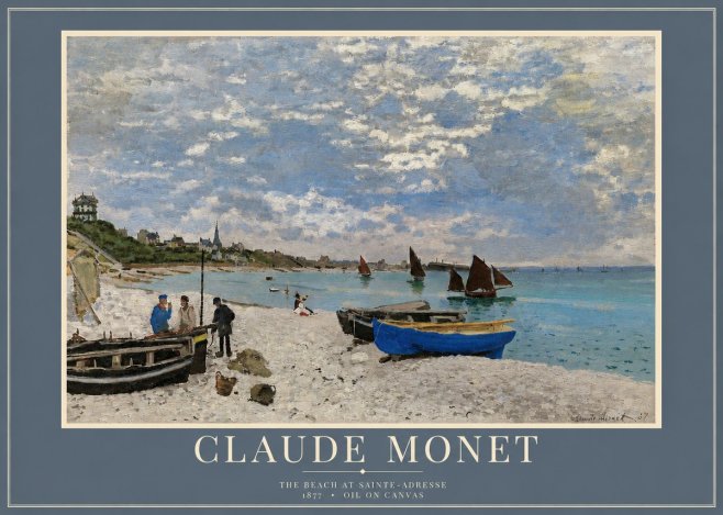 Monet The Beach at Sainte-adresse I No3 - Poster