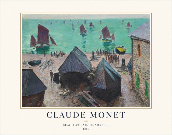 Monet Beach at Sainte-adresse No1 - Poster