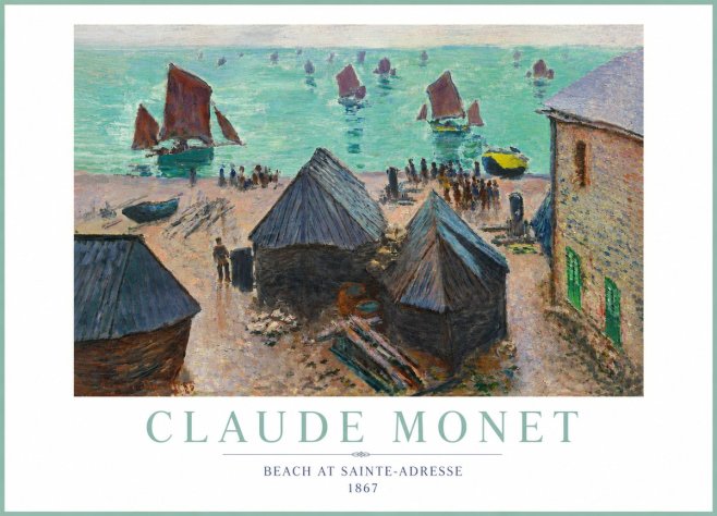 Monet Beach at Sainte-adresse No4 - Poster