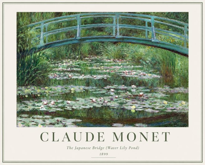 Monet The Japanese Bridge (Water Lily Pond) No1 - Poster