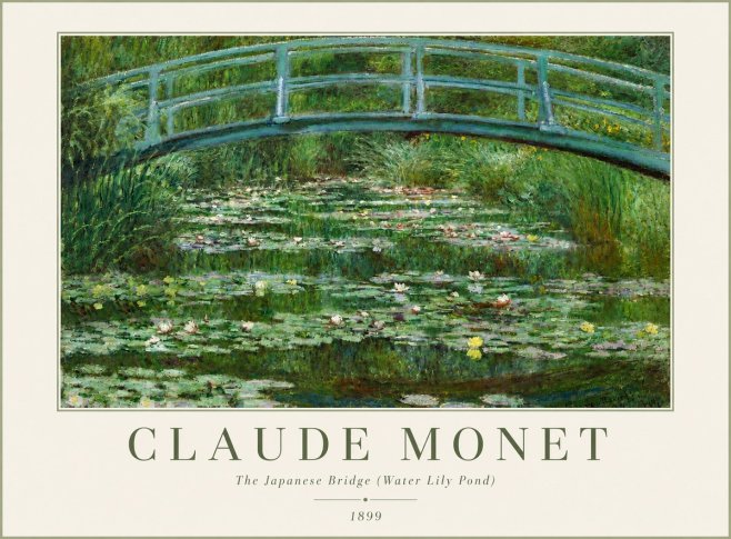 Monet The Japanese Bridge (Water Lily Pond) No3 - Poster