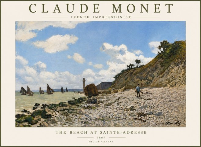 Monet The Beach at Sainte-adresse II No6 - Poster