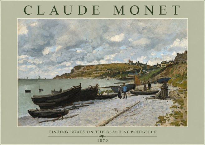 Monet Fishing Boats on the Beach at Pourville No6 - Poster