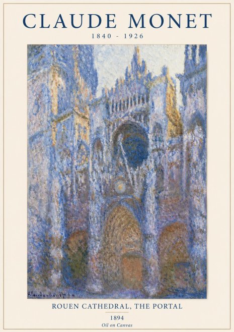 Monet Rouen Cathedral, the Portal No4 - Poster