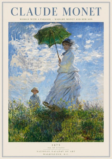 Monet Woman with a Parasol – Madame Monet and Her Son No4 - Poster