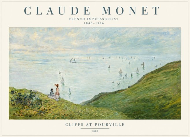 Monet Cliffs at Pourville I No6 - Poster