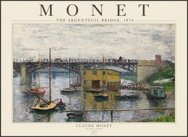 Monet The Argenteuil Bridge No5 - Poster