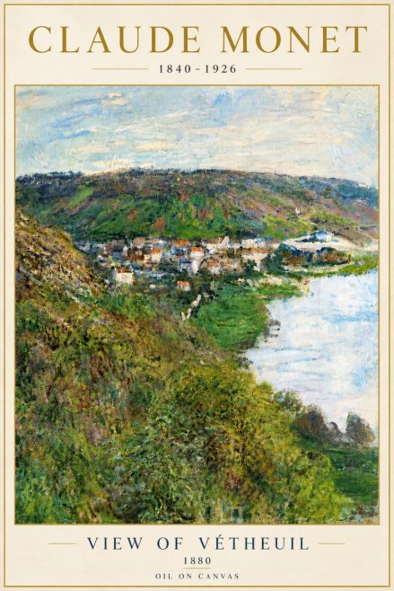 Monet View of Vétheuil II No6 - Poster