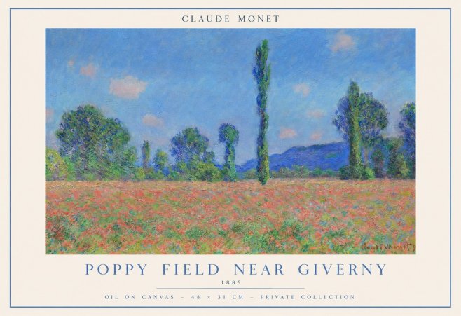 Monet Poppy Field Near Giverny No1 - Poster