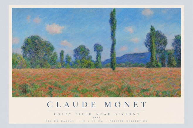 Monet Poppy Field Near Giverny No3 - Poster