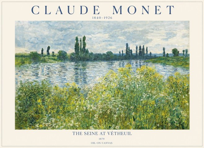 Monet The Seine at Vétheuil No1 - Poster