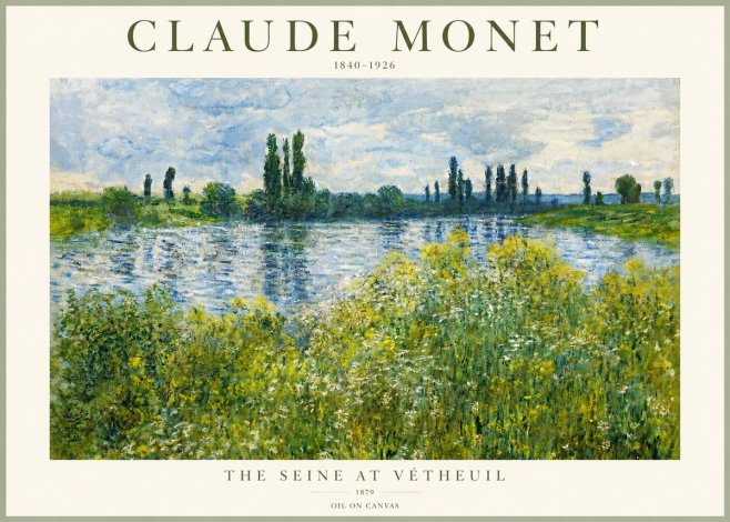 Monet The Seine at Vétheuil No2 - Poster