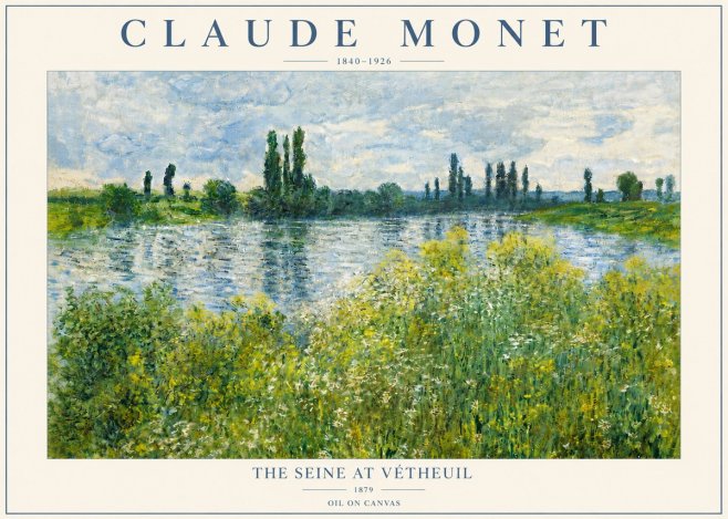 Monet The Seine at Vétheuil No3 - Poster