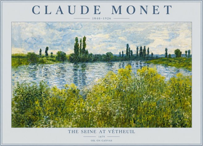 Monet The Seine at Vétheuil No5 - Poster