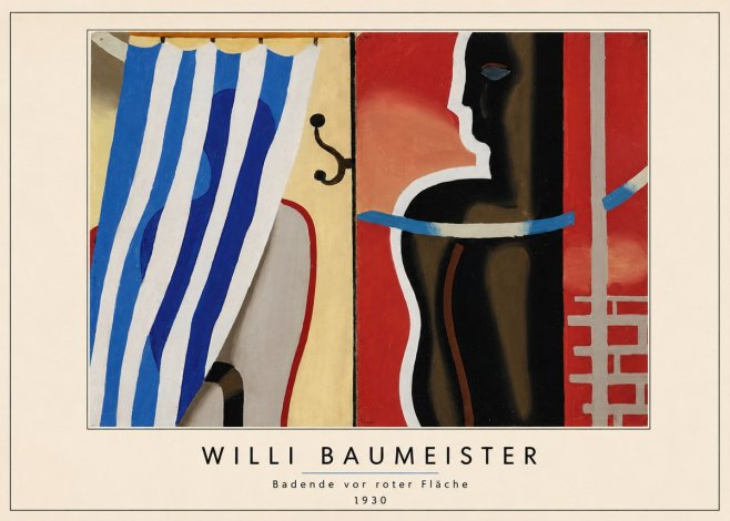 Willi Baumeister Badende Vor Roter Fläche No3 - Poster