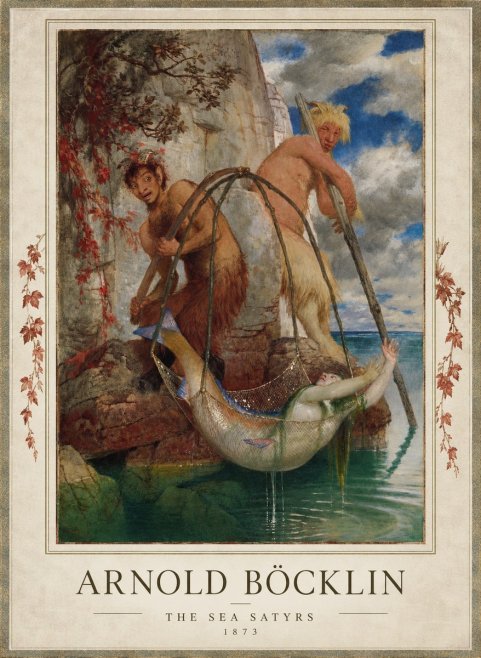 Arnold Böcklin Zwei Fischende Pane No5 - Poster