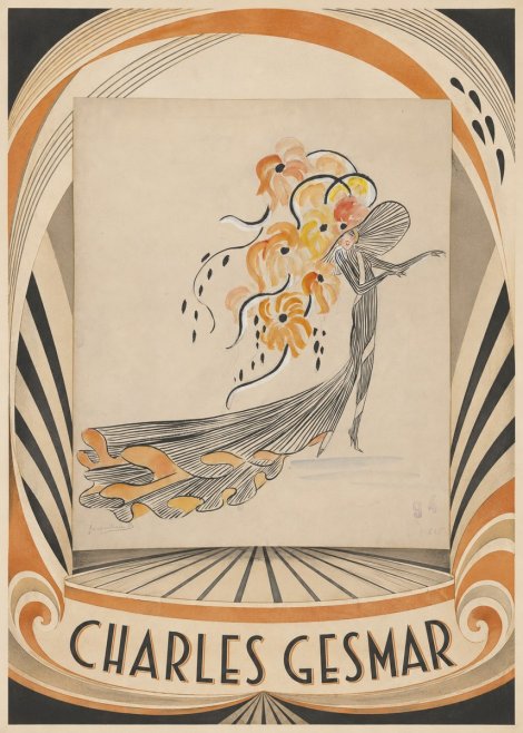Charles Gesmar Lady with Floral Headdress No4 - Poster