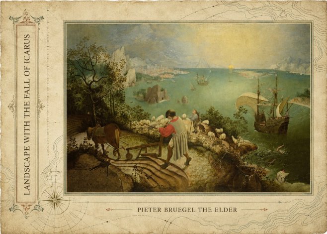 Pieter Bruegel Landscape with the Fall of Icarus II No2 - Poster