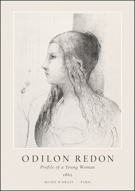 Odilon Redon Profile of a Young Woman No1 - Poster