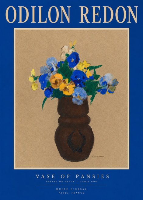 Odilon Redon Vase of Pansies No2 - Poster