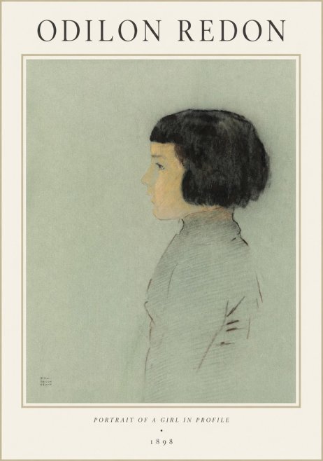 Odilon Redon Portrait of a Girl in Profile No1 - Poster