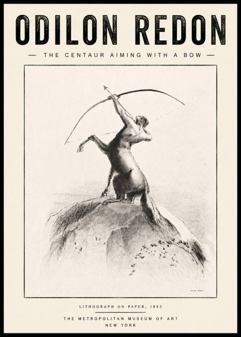 Odilon Redon The Centaur Aiming with a Bow No5 - Poster