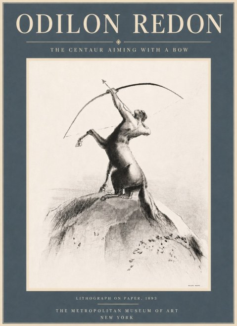Odilon Redon The Centaur Aiming with a Bow No6 - Poster