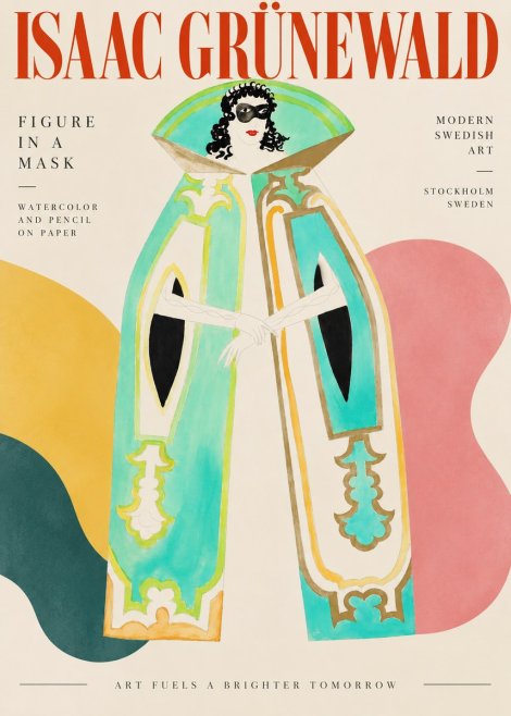 Isaac Grünewald Figure in a Mask No3 - Poster