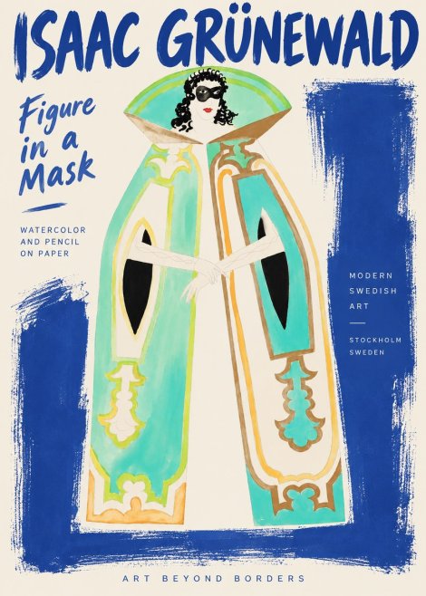 Isaac Grünewald Figure in a Mask No4 - Poster