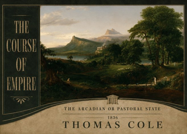 Thomas Cole The Course of Empire - the Arcadian or Pastoral State No6 - Poster