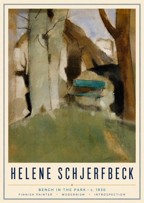 Helene Schjerfbeck Bench in the Park No6 - Poster