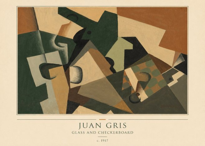 Juan Gris Glass and Checkerboard No4 - Poster
