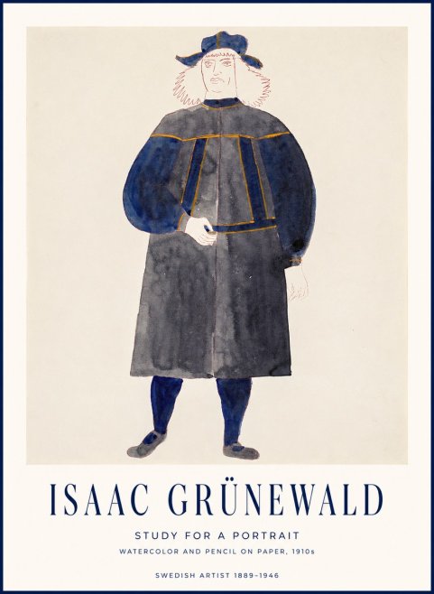 Isaac Grünewald Study for a Portrait No1 - Poster