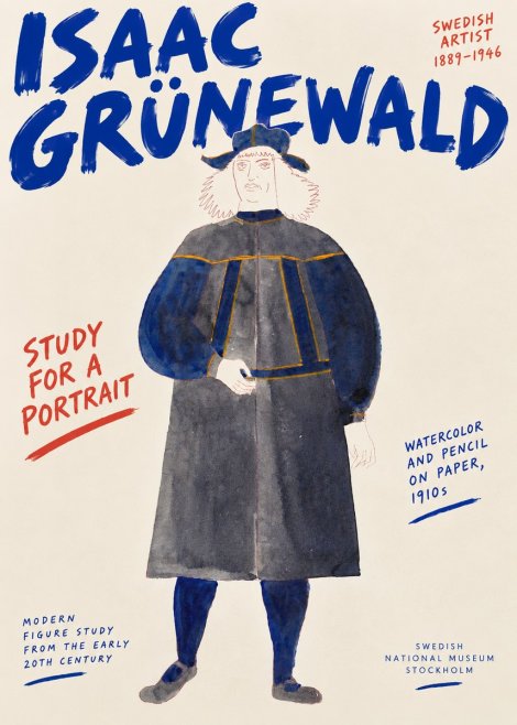 Isaac Grünewald Study for a Portrait No5 - Poster