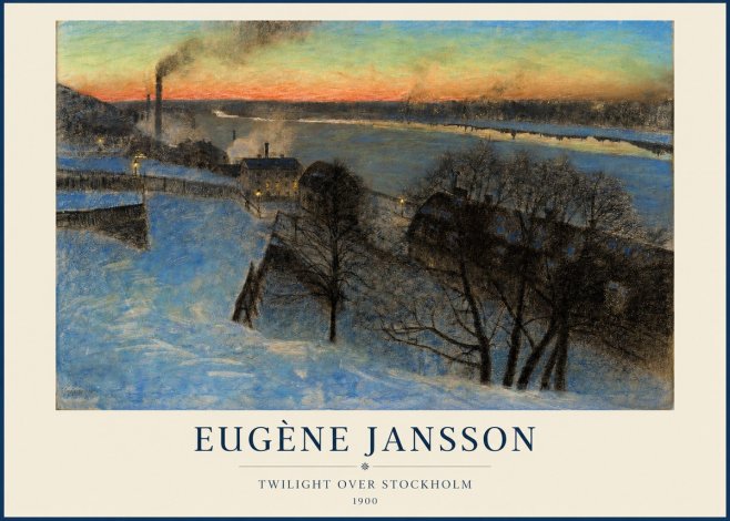 Eugène Jansson Twilight over Stockholm No1 - Poster