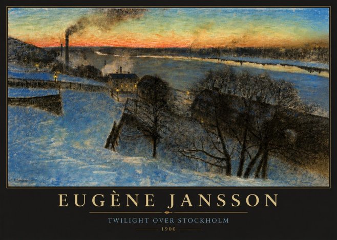 Eugène Jansson Twilight over Stockholm No3 - Poster
