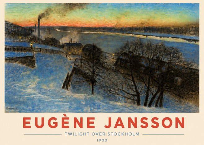 Eugène Jansson Twilight over Stockholm No4 - Poster