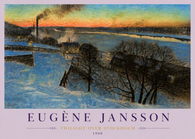 Eugène Jansson Twilight over Stockholm No6 - Poster