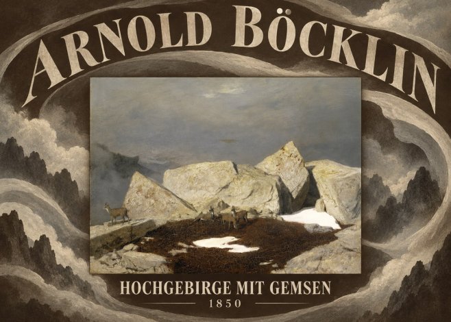 Arnold Böcklin Hochgebirge Mit Gemsen No6 - Poster