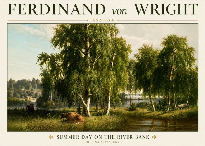 Ferdinand von Wright Summer Day on the River Bank No4 - Poster