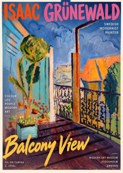 Isaac Grünewald The Balcony No4 - Poster