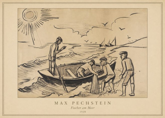 Max Pechstein Fischer Am Meer - 1920 No4 - Poster