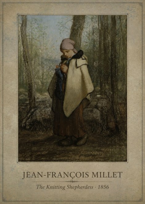 Jean-François Millet The Knitting Shepherdess · 1856 No1 - Poster