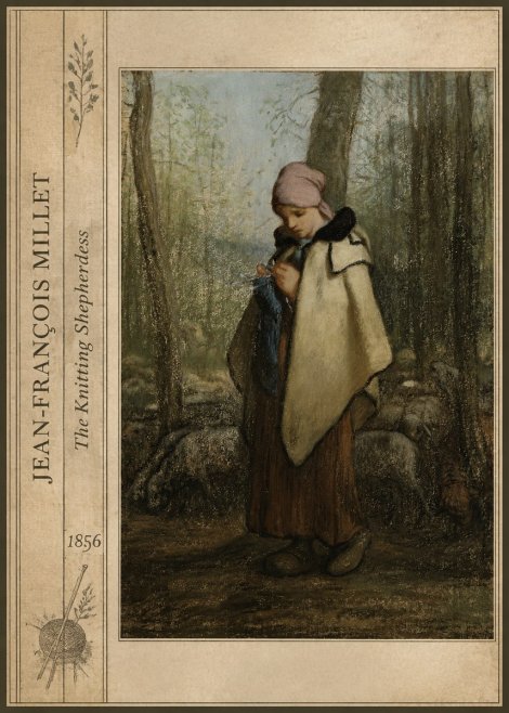 Jean-François Millet The Knitting Shepherdess · 1856 No3 - Poster