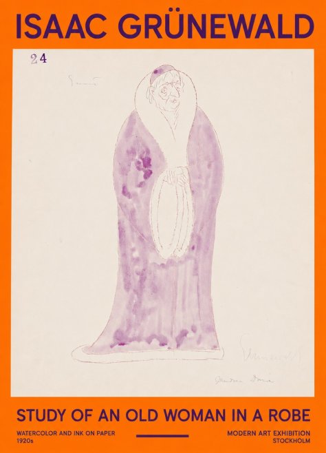 Isaac Grünewald Study of an Old Woman in a Robe No2 - Poster