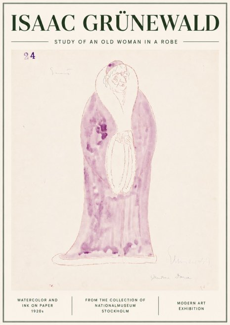 Isaac Grünewald Study of an Old Woman in a Robe No3 - Poster