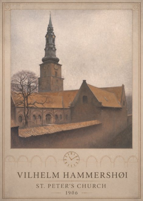 Vilhelm Hammershøi St. Peter's Church No6 - Poster